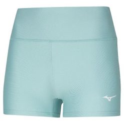 Szorty damskie Mizuno Impulse Core. Niebieskie legginsy sportowe damskie Mizuno, bez wzorów, sportowe, do biegania. Za 180.00 zł.