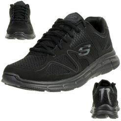 Buty sportowe Sneakersy męskie, Skechers Verse-Flash Point. Czarne buty sportowe męskie Skechers, z materiału, bez zapięcia, trekkingowe. Za 199.99 zł.