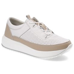Białe Sneakersy Artiker Stylowe Obuwie Damskie. Białe półbuty damskie Artiker, bez wzorów, ze skóry, eleganckie, bez obcasa, bez zapięcia. Za 169.00 zł.