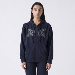 Ikoniczna Bluza Z Kapturem I Pelnym Zamkiem Na Suwak Z Logo Niebieski Morski Baw. Niebieskie bluzy damskie Everlast, l, bez wzorów, z bawełny, z kapturem. W wyprzedaży za 173.70 zł.