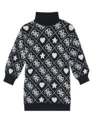 Guess Sukienka dzianinowa J5BK03 Z3K10 Czarny Regular Fit. Czarne sukienki dla dziewczynek Guess, z aplikacjami, z dzianiny, bez ramiączek. Za 229.99 zł.