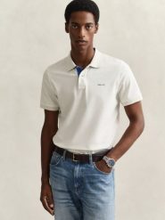 Gant koszulka polo Mężczyźni Bawełna biały, XL. Białe koszulki polo męskie GANT, m, bez wzorów, z bawełny, eleganckie, bez ramiączek. Za 279.95 zł.