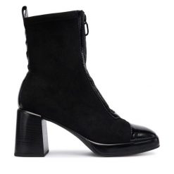 Botki Hispanitas. Czarne botki damskie Hispanitas, bez obcasa, na słupku, bez zapięcia. Za 749.99 zł.