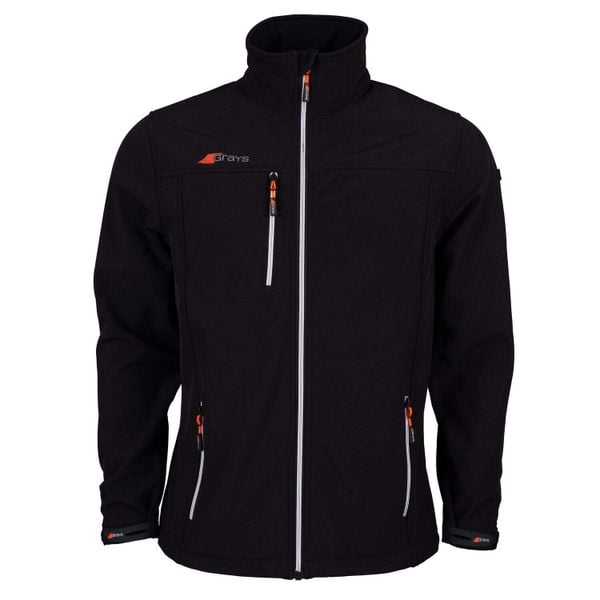 Kurtka softshellowa Grays Hockey Radius. Czarne kurtki męskie GRAYS, xl, bez wzorów, z elastanu, bez kaptura. Za 365.00 zł.
