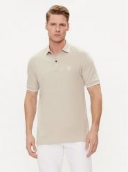 Boss Polo Passertip 50507699 Beżowy Slim Fit. Brązowe koszulki polo męskie Boss, m, bez wzorów, z bawełny, bez ramiączek. Za 339.99 zł.