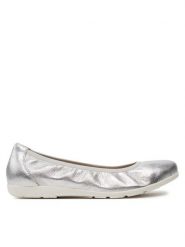 Caprice Baleriny 9-22150-42 Srebrny. Szare baleriny damskie Caprice, bez wzorów, ze skóry, bez obcasa. Za 150.99 zł.