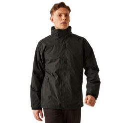 Męska Kurtka Przeciwdeszczowa Ardmore. Czarne kurtki męskie Regatta, l, bez wzorów, z materiału, z kapturem. Za 212.99 zł.