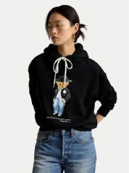 Polo Ralph Lauren Bluza 211B23862001 Czarny Relaxed Fit. Czarne bluzy damskie Polo Ralph Lauren, m, bez wzorów, z bawełny, bez kaptura. Za 1,103.99 zł.