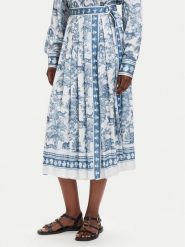 Fracomina Spódnica plisowana FS26SG2005W435K5 Niebieski jasny Regular Fit. Niebieskie spódnice damskie Fracomina, bez wzorów, z wiskozy, plisowane. Za 659.99 zł.