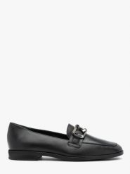 Czarne mokasyny z ozdobną klamrą. Czarne mokasyny damskie Ryłko, ze skóry, eleganckie. Za 379.99 zł.