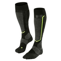 Skarpety snowboardowe Falke. Czarne skarpety damskie Falke, bez wzorów, z materiału. Za 269.99 zł.