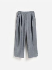 Spodnie z dodatkiem wełny - szary. Szare spodnie materiałowe damskie Reserved, l, bez wzorów, z tkaniny. Za 229.99 zł.