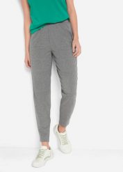 Spodnie z gumką w talii, high waist (2 pary). Czarne spodnie materiałowe damskie bonprix, bez wzorów, z wiskozy, z podwyższonym stanem. Za 129.99 zł.
