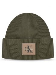 Calvin Klein Czapka Monologo LV04D8096G Khaki. Brązowe rękawiczki damskie Calvin Klein, na zimę, bez wzorów, z wiskozy. Za 169.99 zł.