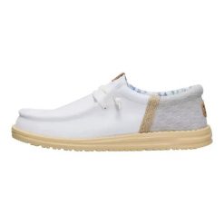 HeyDude Męskie Mokasyny Wally Funk Summer Stitch. Białe mokasyny męskie Hey dude, z materiału. Za 259.00 zł.