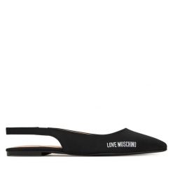 Sandały LOVE MOSCHINO. Czarne sandały damskie Love Moschino, bez wzorów, bez obcasa, na płaskiej podeszwie, bez zapięcia. Za 489.99 zł.