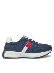 Tommy Hilfiger Sneakersy T3X9-33877-1695X007 S Granatowy. Niebieskie buty sportowe chłopięce Tommy Hilfiger, bez wzorów, z materiału, bez zapięcia. Za 219.99 zł.