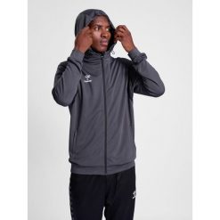 Bluza dresowa z kapturem zapinana na zamek Hummel Authentic. Szare bluzy sportowe męskie Hummel, bez wzorów, z dresówki, z kapturem, na fitness i siłownię. Za 284.00 zł.