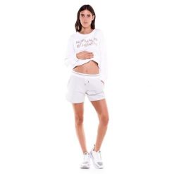 Szorty z bawełna z sznurek regulacyjny na co dzień. Szare obuwie sportowe damskie LEONE 1947 APPAREL, bez wzorów, z bawełny, na fitness i siłownię. Za 109.46 zł.