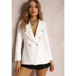 Biała Marynarka Timatea. Białe żakiety damskie Renee, m, bez wzorów, z satyny, eleganckie. Za 119.99 zł.