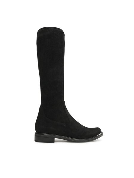 Caprice Kozaki 9-25512-41 Czarny. Czarne kozaki damskie Caprice, z materiału, bez obcasa, na płaskiej podeszwie. Za 379.99 zł.