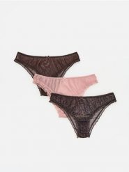 Majtki typu figi 3 pack - ciemnobrązowy. Brązowe figi damskie Reserved, l, bez wzorów. Za 59.99 zł.