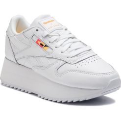 Buty Reebok - Cl Lthr Double DV5391 White/Neon Red/Black/Gold. Białe obuwie sportowe damskie marki Reebok, bez wzorów, z materiału. Za 499.00 zł.