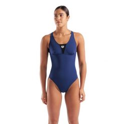 Strój kąpielowy damski jednoczęściowy sportowy na basen Arena Control. Niebieskie kostiumy jednoczęściowe damskie Arena, l, bez wzorów, sportowe, do pływania. Za 189.99 zł.