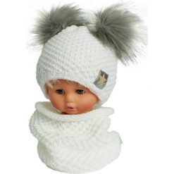 Czapka dziecięca z kominkiem CZ+K 173F biało-szara r. 48-50. Czapki dla dzieci marki Proman. Za 62.96 zł.