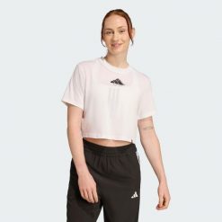 Koszulka CLIMACOOL Vintage Training Graphic. Białe koszulki sportowe damskie Adidas, l, bez wzorów, sportowe, bez kołnierzyka. Za 149.00 zł.