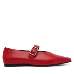 Baleriny Vagabond Shoemakers. Czerwone baleriny damskie Vagabond Shoemakers, bez wzorów, bez obcasa. Za 319.99 zł.