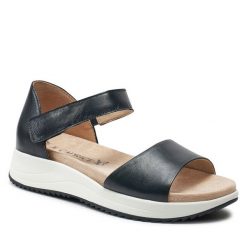 Czółenka Caprice. Niebieskie czółenka damskie Caprice, bez wzorów, bez obcasa, bez zapięcia. Za 231.99 zł.