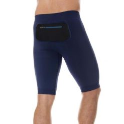 Spodnie do biegania 1/2 z czarną kieszenią męskie Brubeck RUNNING FORCE. Czarne legginsy sportowe męskie Brubeck, m, bez wzorów, z elastanu, do biegania. Za 106.24 zł.