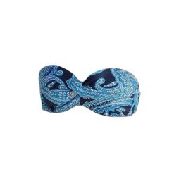 Bikini bandeau z fiszbinami kobiecy Lascana Boho. Niebieskie bikini damskie LASCANA, bez wzorów. Za 304.80 zł.