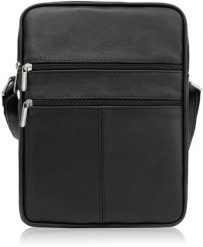 Abruzzo Saszetka męska listonoszka na ramię skórzana czarna ABR-03. Czarne saszetki męskie Abruzzo, bez wzorów, na ramię. Za 266.92 zł.