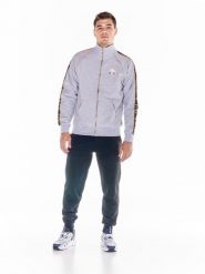 Bluza z bawełna z pełny zamek błyskawiczny na co dzień. Czerwone bluzy męskie LEONE 1947 APPAREL, s, bez wzorów, z bawełny, bez kaptura, na fitness i siłownię. Za 168.36 zł.