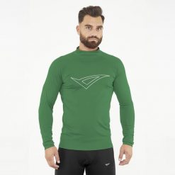 Koszulka termiczna treningowa IRONBOY LONG. Zielone koszulki sportowe męskie Legea, m, bez wzorów, bez kołnierzyka, bez ramiączek. W wyprzedaży za 88.50 zł.