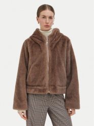 Liu Jo Futro TF6005 E1135 Brązowy jasny Regular Fit. Brązowe płaszcze damskie Liu Jo, m, bez wzorów, z futra, bez kaptura. Za 1,249.00 zł.