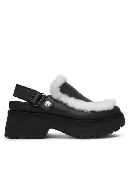 Ugg Klapki W Esmee Leather Clog 1171507 Czarny. Czarne klapki damskie UGG, bez wzorów, ze skóry, bez obcasa. Za 729.99 zł.