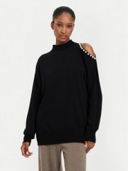 Kontatto Sweter 3M0179 Czarny Regular Fit. Czarne swetry damskie Kontatto, m, bez wzorów, z syntetyku, bez kołnierzyka, bez ramiączek, bez kaptura. Za 239.99 zł.