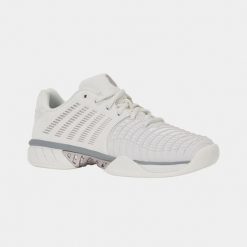 Buty tenisowe damskie EXPRS LIGHT 3 - białe/szare/złote. Białe obuwie sportowe damskie K-SWISS, bez wzorów, tenisowe. Za 676.00 zł.