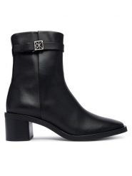 Calvin Klein Botki Block Heel Ank Boot Lth Hdw HW0HW03171 Czarny. Czarne botki damskie Calvin Klein, ze skóry, bez obcasa, na słupku, bez zapięcia. Za 849.99 zł.