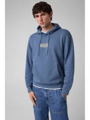 Guess Jeans Bluza M6BQ12 K5459 Niebieski Regular Fit. Niebieskie bluzy męskie Guess Jeans, m, z aplikacjami, z bawełny, bez kaptura. Za 349.99 zł.
