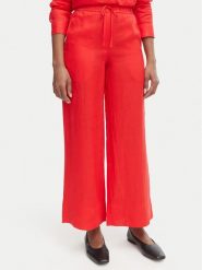 Tommy Hilfiger Spodnie materiałowe WW0WW48970 Pomarańczowy Wide Leg. Brązowe spodnie materiałowe damskie Tommy Hilfiger, m, bez wzorów, ze lnu. Za 489.99 zł.