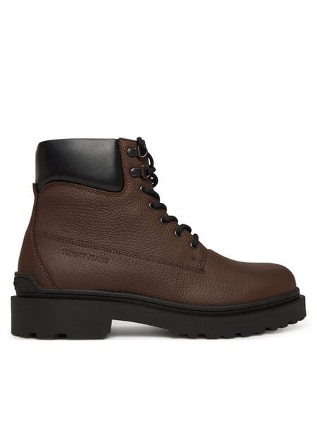 Tommy Jeans Trzewiki Tjm Lace Up Boot Leather EM0EM01629 Brązowy. Brązowe botki męskie Tommy Jeans, bez wzorów, z jeansu, bez zapięcia. Za 749.99 zł.