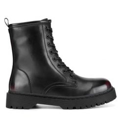 Trzewiki Jenny Fairy. Czerwone botki damskie Jenny Fairy, bez obcasa, na płaskiej podeszwie, bez zapięcia. Za 179.99 zł.