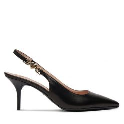 Szpilki LOVE MOSCHINO. Czarne szpilki damskie Love Moschino, bez wzorów, bez obcasa, bez zapięcia. Za 549.99 zł.