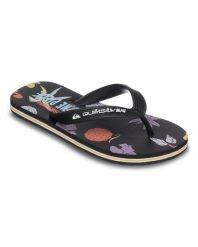 Sandały dla Chłopcy MOLOKAI ART Czarny. Czarne sandały chłopięce Quiksilver, z gumy, bez zapięcia. Za 59.49 zł.