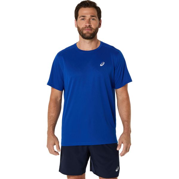 Koszulka Asics Core. Niebieskie koszulki sportowe męskie Asics, s, bez wzorów, z materiału, bez kołnierzyka, bez ramiączek, do biegania. Za 145.15 zł.