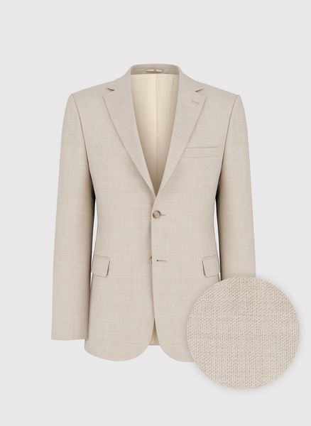 PAKO LORENTE - Beżowa marynarka garniturowa. Brązowe marynarki męskie Pako Lorente, bez wzorów, z elastanu, młodzieżowe. Za 649.99 zł.